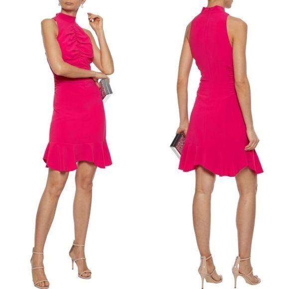 Halston Heritage Dresses & Skirts - Halston Heritage Fluted Ruched Crepe Dress Size 8